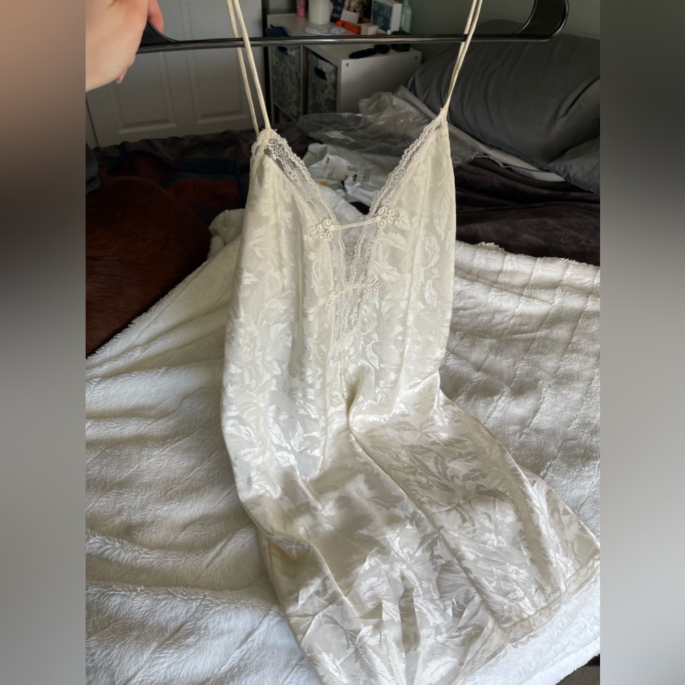 Cream Silk Slip Dress